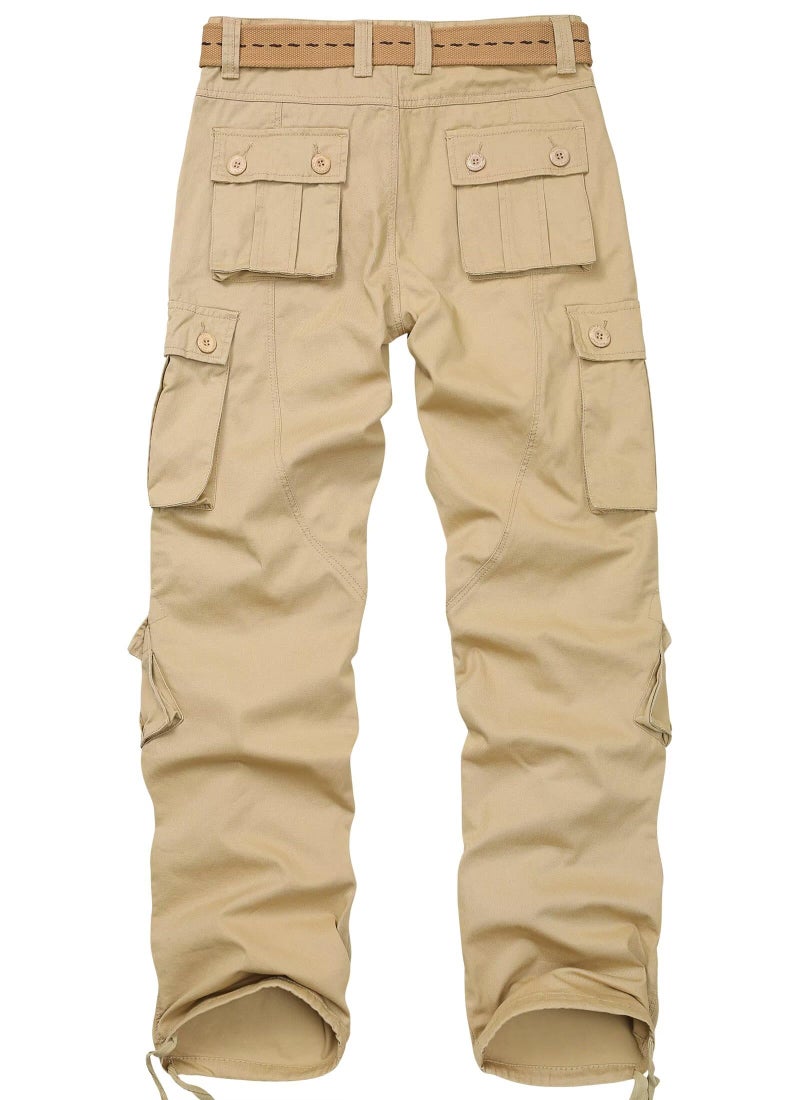 AKARMY Womens Cargo Pants with Pockets Outdoor Casual Ripstop Camo Military Combat Construction Work Pants Khaki - Image 2
